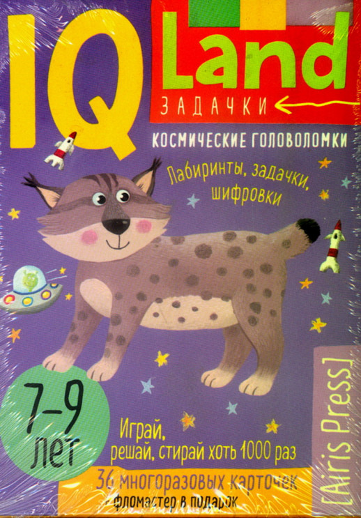 IQ Многоразовые карточки с маркером. Космические головоломки 7-9 лет  