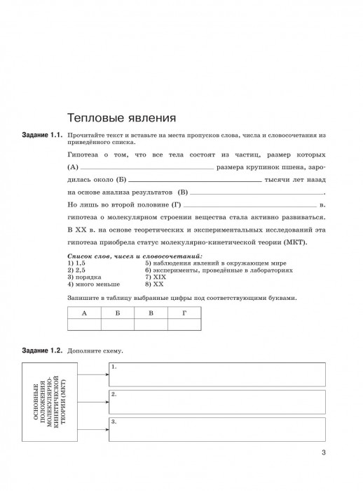Физика 8 класс. Рабочая тетрадь (Ханнанова) (приложение 1)  