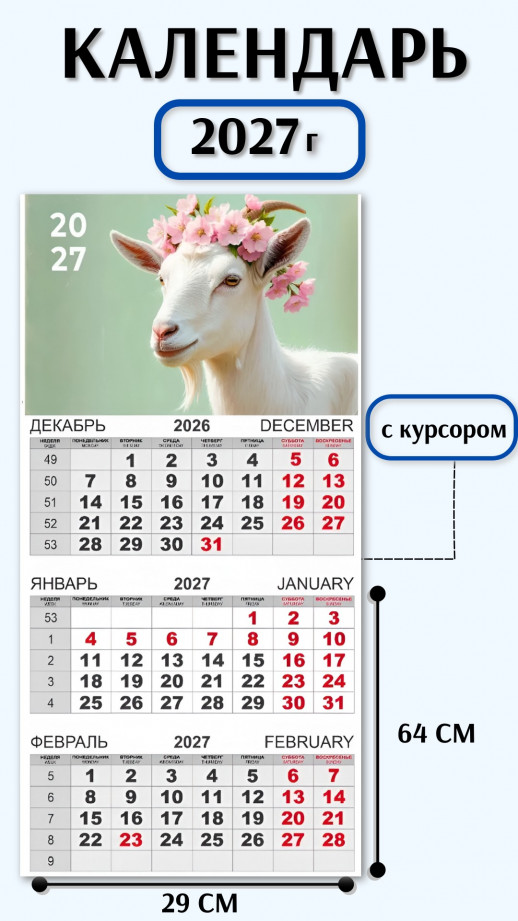 Календарь-трио 2027 год Символ года