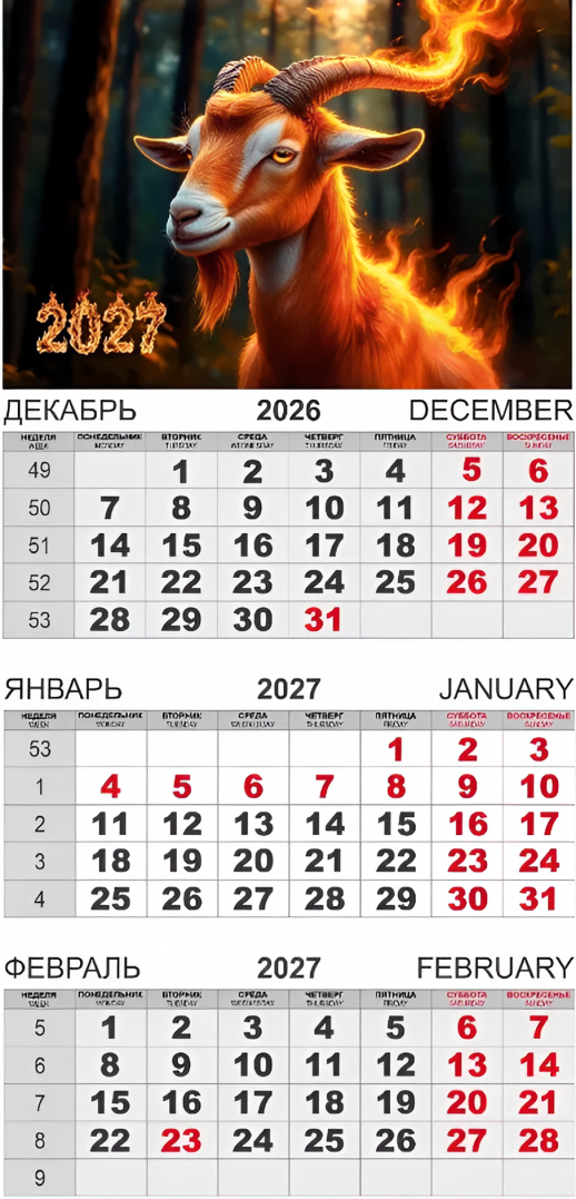 Календарь-трио 2027 год Символ Года 18